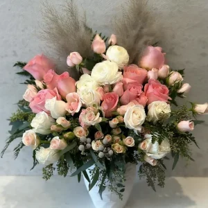White Pink Pampas Flowers