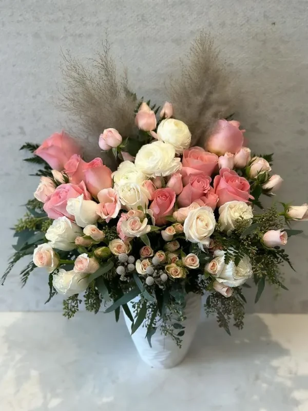 White Pink Pampas Flowers