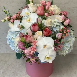 Orchids Hydrangeas Roses Pink Box