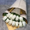 Dozen white roses